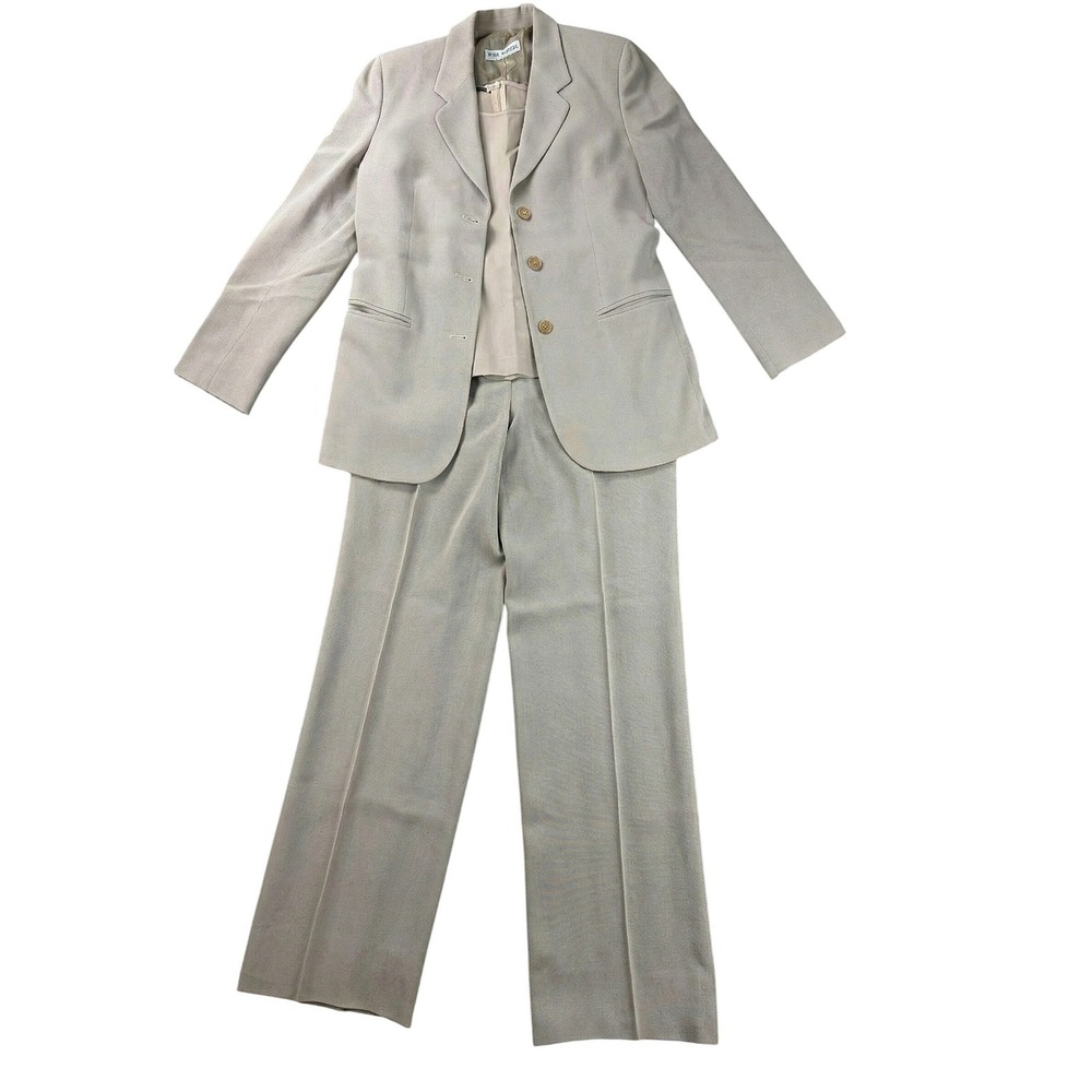 Vintage 1973 Emporio Armani 3 Piece Pant Suit Virgin Wool IT 44 46 Italy Made‎